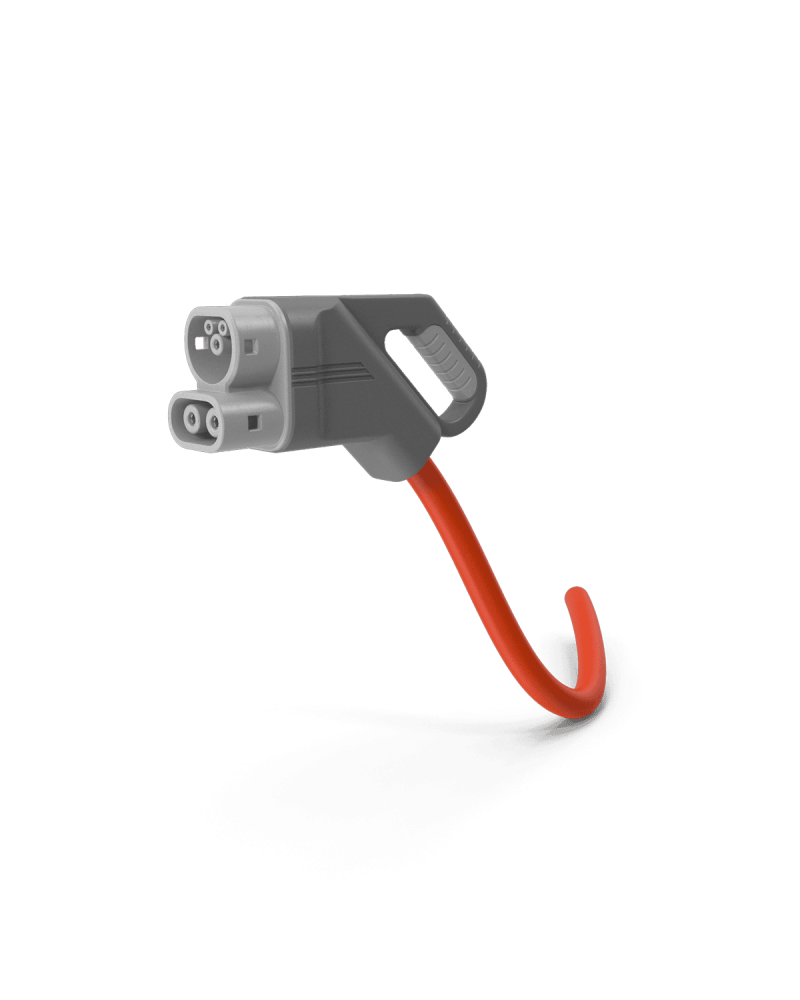 Electric Car Charging Plug With Orange Wire